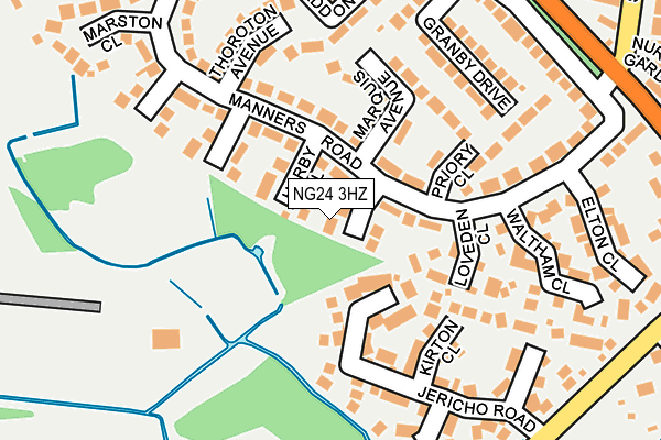 NG24 3HZ map - OS OpenMap – Local (Ordnance Survey)