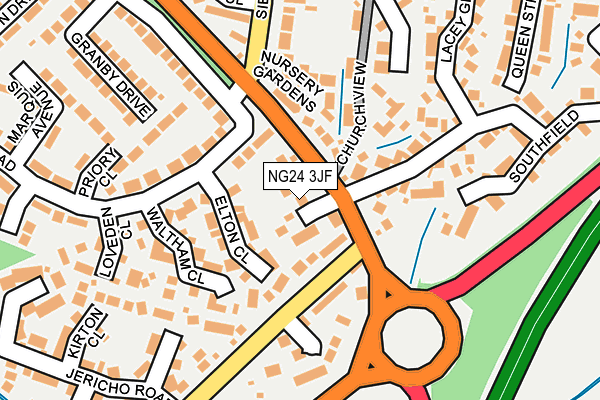 NG24 3JF map - OS OpenMap – Local (Ordnance Survey)