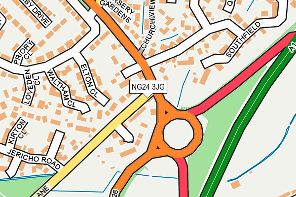 NG24 3JG map - OS OpenMap – Local (Ordnance Survey)