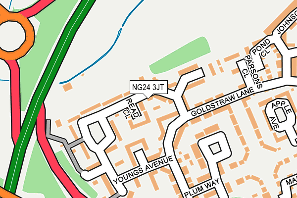 NG24 3JT map - OS OpenMap – Local (Ordnance Survey)