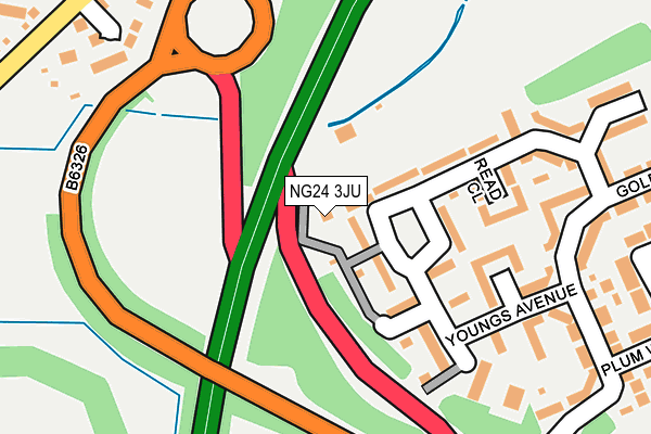 NG24 3JU map - OS OpenMap – Local (Ordnance Survey)