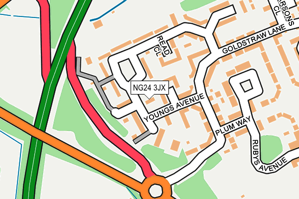 NG24 3JX map - OS OpenMap – Local (Ordnance Survey)