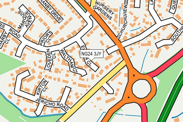 NG24 3JY map - OS OpenMap – Local (Ordnance Survey)