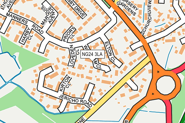 NG24 3LA map - OS OpenMap – Local (Ordnance Survey)