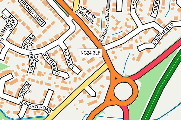 NG24 3LF map - OS OpenMap – Local (Ordnance Survey)