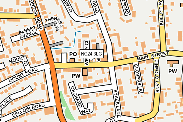 NG24 3LG map - OS OpenMap – Local (Ordnance Survey)