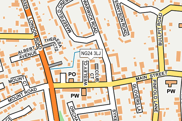 NG24 3LJ map - OS OpenMap – Local (Ordnance Survey)