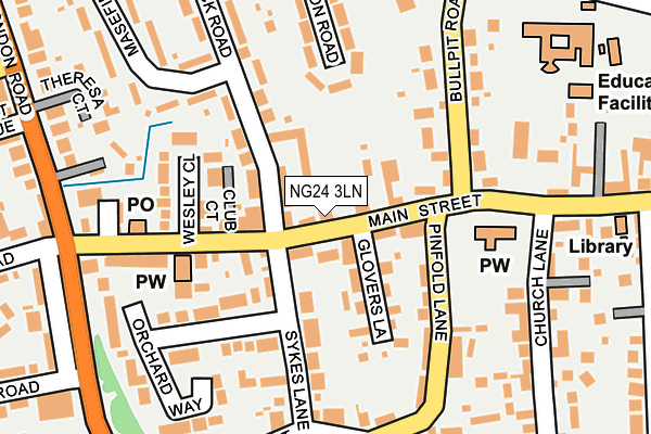 NG24 3LN map - OS OpenMap – Local (Ordnance Survey)