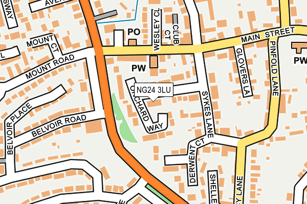 NG24 3LU map - OS OpenMap – Local (Ordnance Survey)