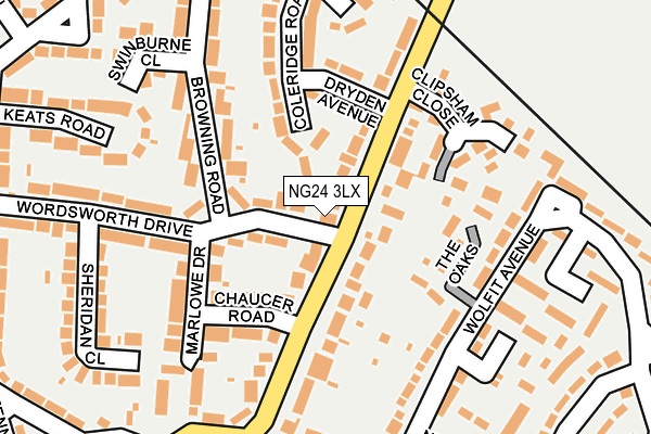 NG24 3LX map - OS OpenMap – Local (Ordnance Survey)