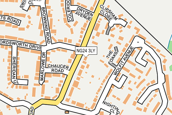 NG24 3LY map - OS OpenMap – Local (Ordnance Survey)