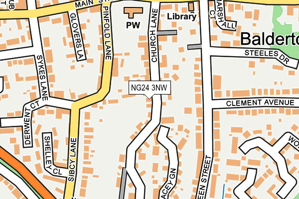 NG24 3NW map - OS OpenMap – Local (Ordnance Survey)
