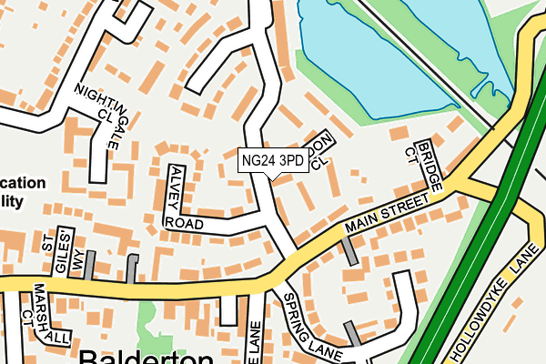 NG24 3PD map - OS OpenMap – Local (Ordnance Survey)