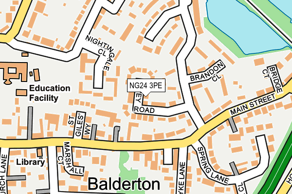 NG24 3PE map - OS OpenMap – Local (Ordnance Survey)