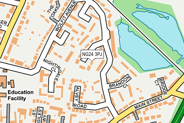 NG24 3PJ map - OS OpenMap – Local (Ordnance Survey)