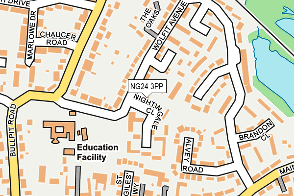 NG24 3PP map - OS OpenMap – Local (Ordnance Survey)