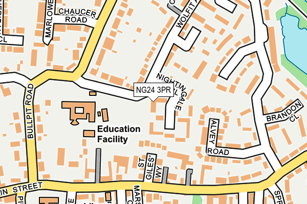 NG24 3PR map - OS OpenMap – Local (Ordnance Survey)