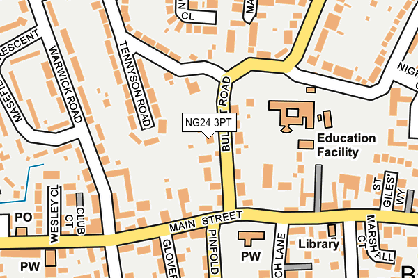 NG24 3PT map - OS OpenMap – Local (Ordnance Survey)