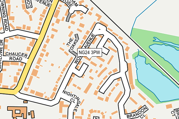 NG24 3PW map - OS OpenMap – Local (Ordnance Survey)