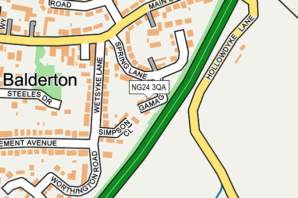 NG24 3QA map - OS OpenMap – Local (Ordnance Survey)