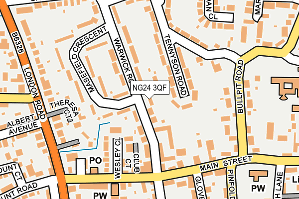 NG24 3QF map - OS OpenMap – Local (Ordnance Survey)