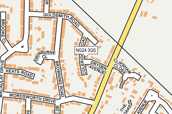 NG24 3QS map - OS OpenMap – Local (Ordnance Survey)