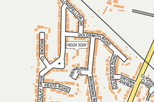 NG24 3QW map - OS OpenMap – Local (Ordnance Survey)