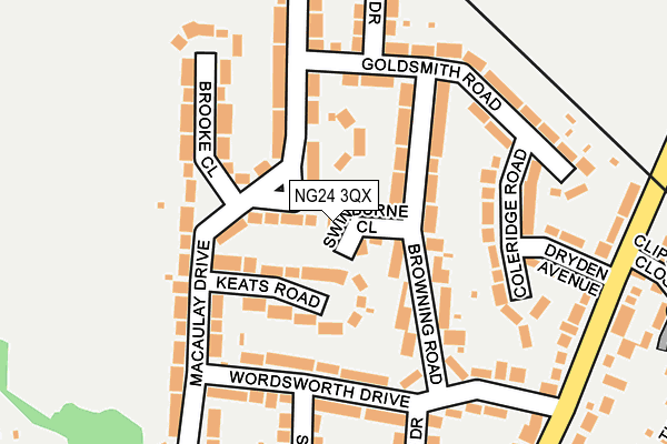 NG24 3QX map - OS OpenMap – Local (Ordnance Survey)