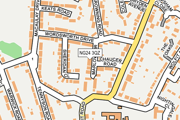 NG24 3QZ map - OS OpenMap – Local (Ordnance Survey)