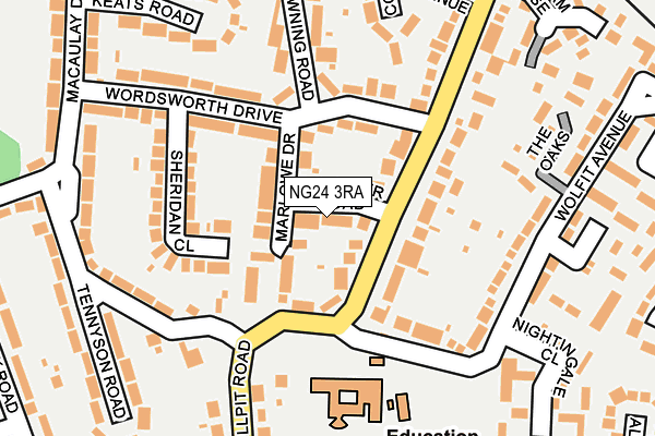 NG24 3RA map - OS OpenMap – Local (Ordnance Survey)