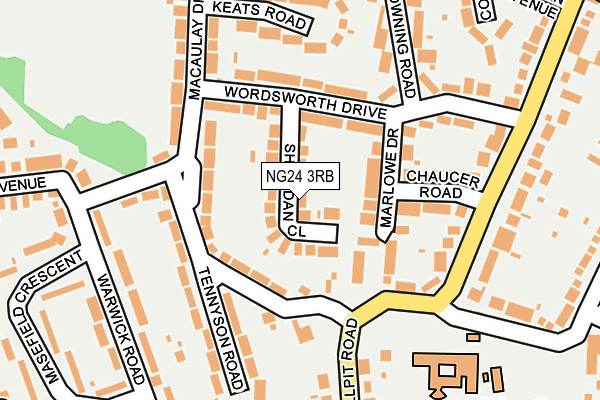 NG24 3RB map - OS OpenMap – Local (Ordnance Survey)