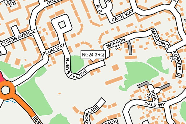 NG24 3RQ map - OS OpenMap – Local (Ordnance Survey)