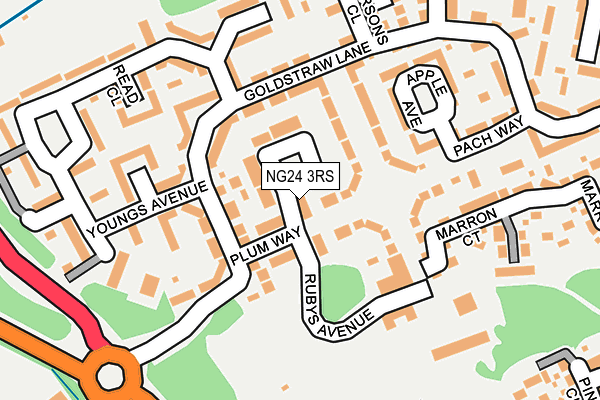 NG24 3RS map - OS OpenMap – Local (Ordnance Survey)