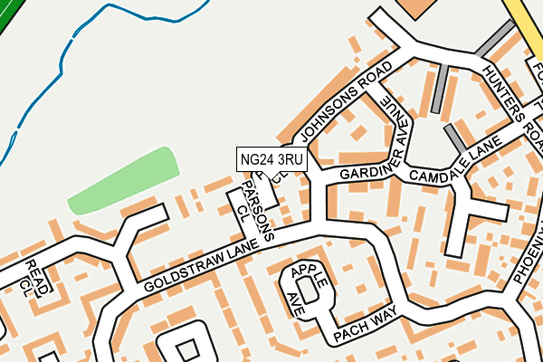 NG24 3RU map - OS OpenMap – Local (Ordnance Survey)