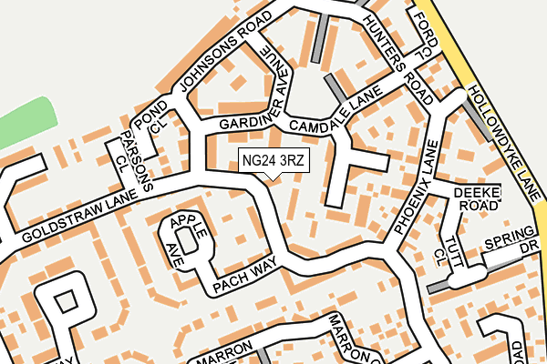 NG24 3RZ map - OS OpenMap – Local (Ordnance Survey)