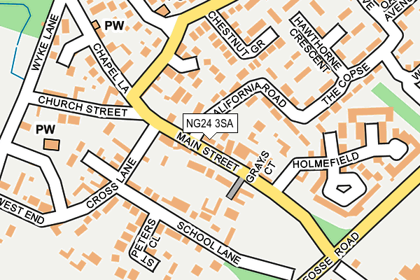 NG24 3SA map - OS OpenMap – Local (Ordnance Survey)