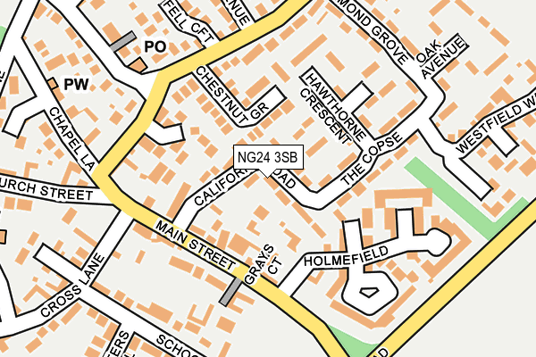 NG24 3SB map - OS OpenMap – Local (Ordnance Survey)