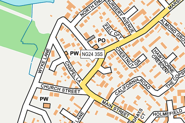 NG24 3SS map - OS OpenMap – Local (Ordnance Survey)