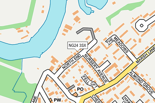 NG24 3SX map - OS OpenMap – Local (Ordnance Survey)