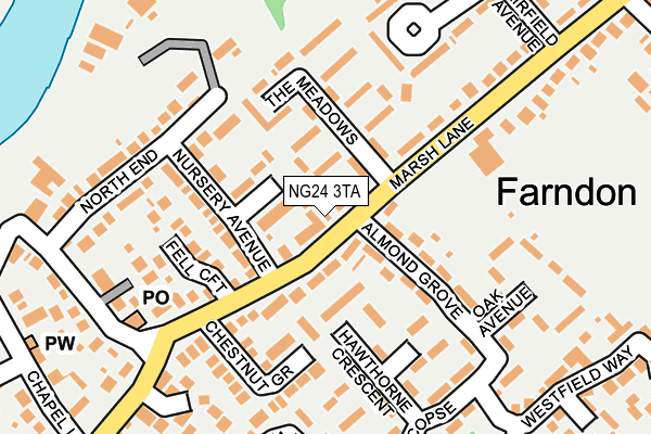 NG24 3TA map - OS OpenMap – Local (Ordnance Survey)