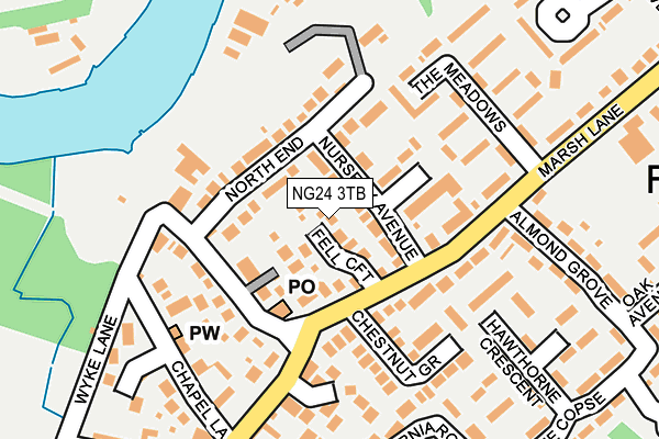 NG24 3TB map - OS OpenMap – Local (Ordnance Survey)