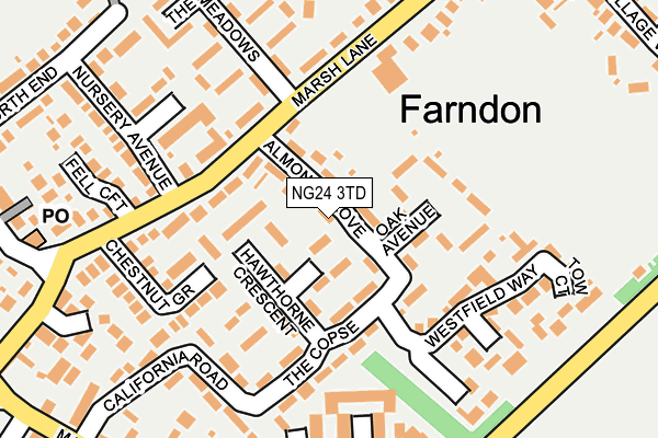 NG24 3TD map - OS OpenMap – Local (Ordnance Survey)