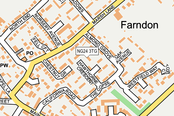 NG24 3TG map - OS OpenMap – Local (Ordnance Survey)