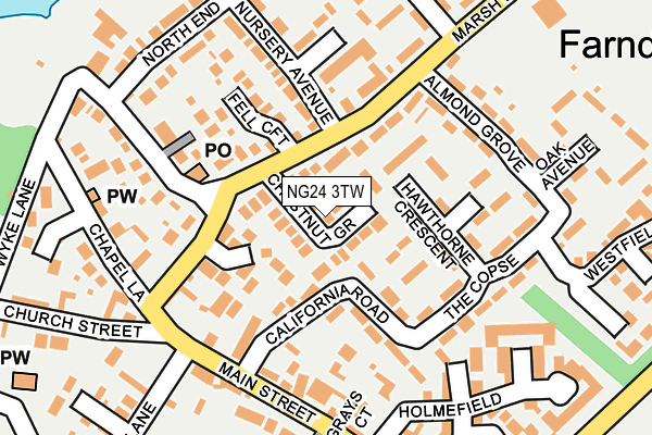 NG24 3TW map - OS OpenMap – Local (Ordnance Survey)