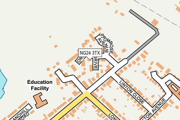 NG24 3TX map - OS OpenMap – Local (Ordnance Survey)