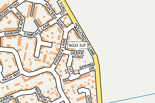 NG24 3UF map - OS OpenMap – Local (Ordnance Survey)