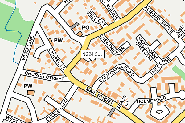 NG24 3UJ map - OS OpenMap – Local (Ordnance Survey)