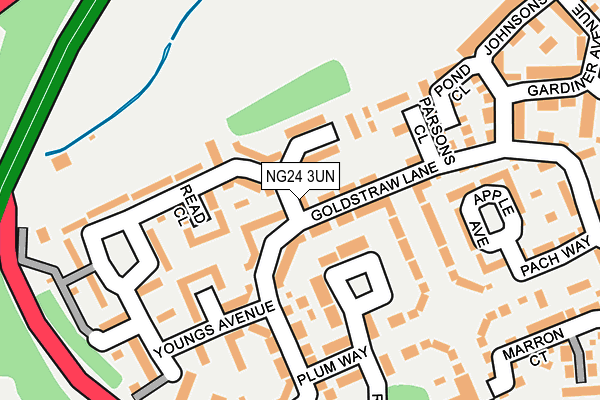 NG24 3UN map - OS OpenMap – Local (Ordnance Survey)