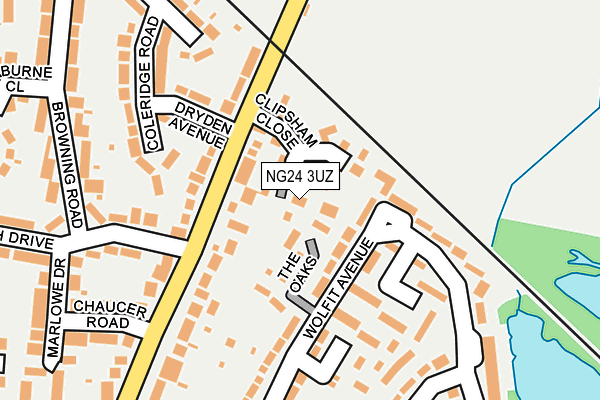 NG24 3UZ map - OS OpenMap – Local (Ordnance Survey)