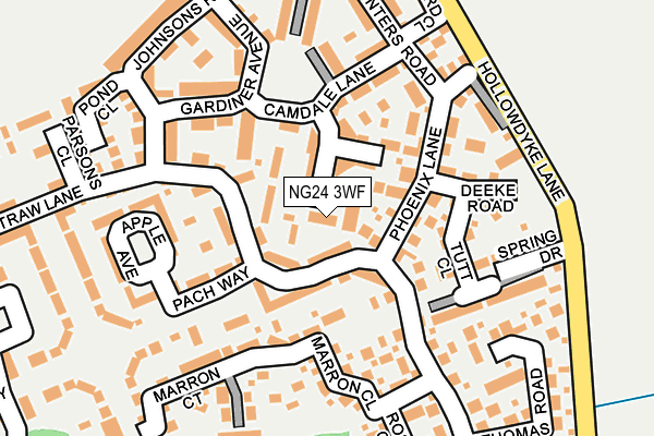 NG24 3WF map - OS OpenMap – Local (Ordnance Survey)